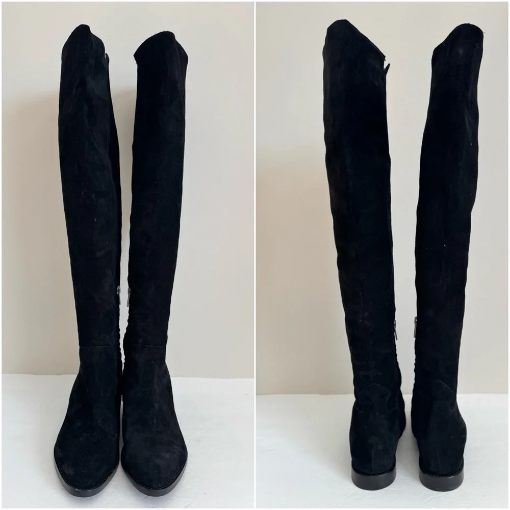 Ash Tall Jess Suede Over-the-Knee Boots in Black size 38 US 7.5-8